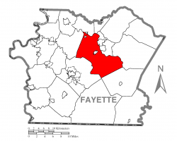 Location of Dunbar Township in Fayette County