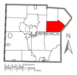 Location of Scott Township in Lawrence County