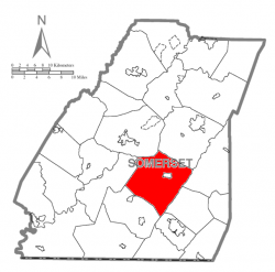 Map of Somerset County, Pennsylvania Highlighting Brothersvalley Township