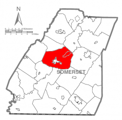 Map of Somerset County, Pennsylvania Highlighting Somerset Township