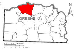 Location of Morris Township in Greene County