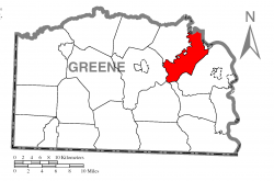 Location of Jefferson Township in Greene County