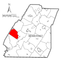 Map of Somerset County, Pennsylvania Highlighting Middlecreek Township