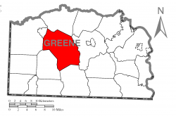 Location of Center Township in Greene County
