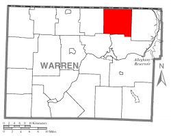 Location of Pine Grove Township in Warren County