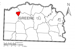 Location of Gray Township in Greene County