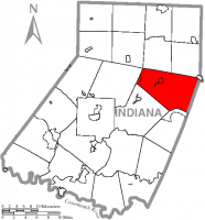 Map of Indiana County, Pennsylvania Highlighting Green Township