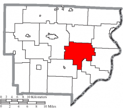 Location of Green Township in Monroe County