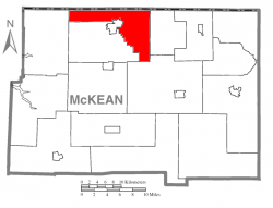 Map of McKean County, Pennsylvania highlighting Foster Township