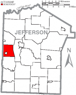 Map of Jefferson County, Pennsylvania Highlighting Clover Township