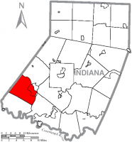 Map of Indiana County, Pennsylvania Highlighting Young Township