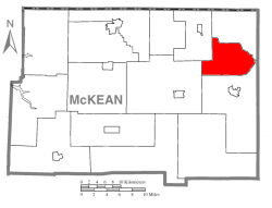 Map of McKean County, Pennsylvania highlighting Annin Township