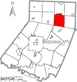 Map of Indiana County, Pennsylvania Highlighting Grant Township