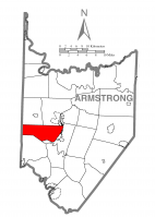 Map of Armstrong County, Pennsylvania highlighting North Buffalo Township