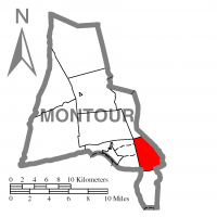 Map of Montour County, Pennsylvania Highlighting Cooper Township
