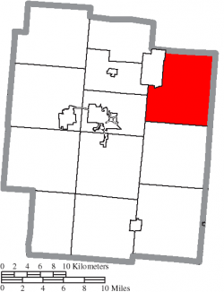 Location of Milton Township in Jackson County