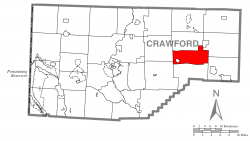 Location of Steuben Township in Crawford County