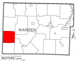 Location of Eldred Township in Warren County
