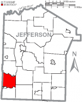Map of Jefferson County, Pennsylvania Highlighting Ringgold Township