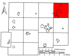 Location of Van Buren Township in Putnam County