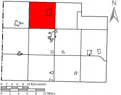 Location of Crane Township in Paulding County