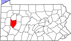 Map of Pennsylvania highlighting Armstrong County
