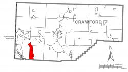 Location of West Fallowfield Township in Crawford County