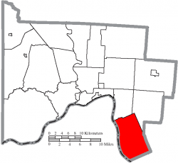 Location of Green Township in Scioto County