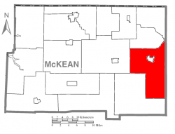 Map of McKean County, Pennsylvania highlighting Liberty Township