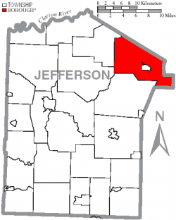 Map of Jefferson County, Pennsylvania Highlighting Snyder Township