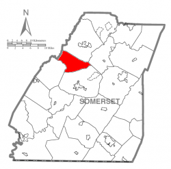 Map of Somerset County, Pennsylvania Highlighting Lincoln Township