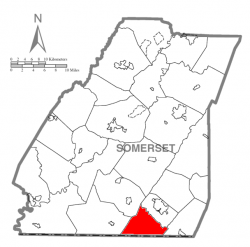 Map of Somerset County, Pennsylvania Highlighting Greenville Township