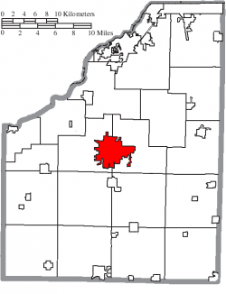 Location of Bowling Green in Wood County