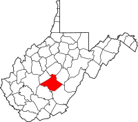 Map of West Virginia highlighting Nicholas County