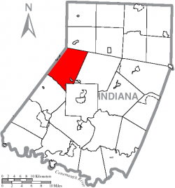 Map of Indiana County, Pennsylvania Highlighting Washington Township