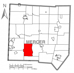 Location of Lackawannock Township in Mercer County