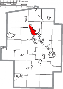 Location of Dover in Tuscarawas County