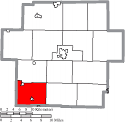 Location of Orange Township in Carroll County