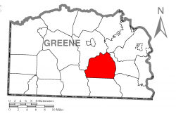 Location of Whiteley Township in Greene County