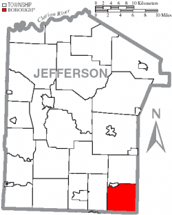 Map of Jefferson County, Pennsylvania Highlighting Gaskill Township