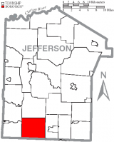Map of Jefferson County, Pennsylvania Highlighting Perry Township