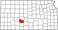 Map of Kansas highlighting Edwards County