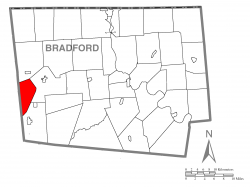 Map of Bradford County with Armenia Township highlighted