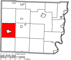 Location of Warren Township in Belmont County