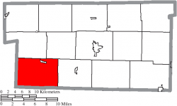 Location of Richland Township in Holmes County