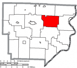 Location of Adams Township in Monroe County