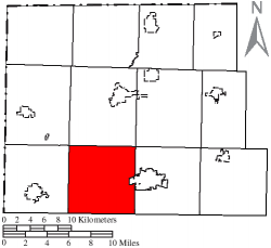 Location of Center Township in Williams County