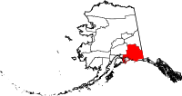 Map of Alaska highlighting Valdez-Cordova Census Area