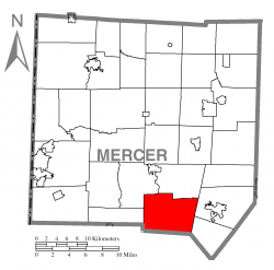 Location of Springfield Township in Mercer County