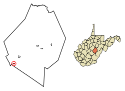 Location of Camden-on-Gauley in Webster County, West Virginia.